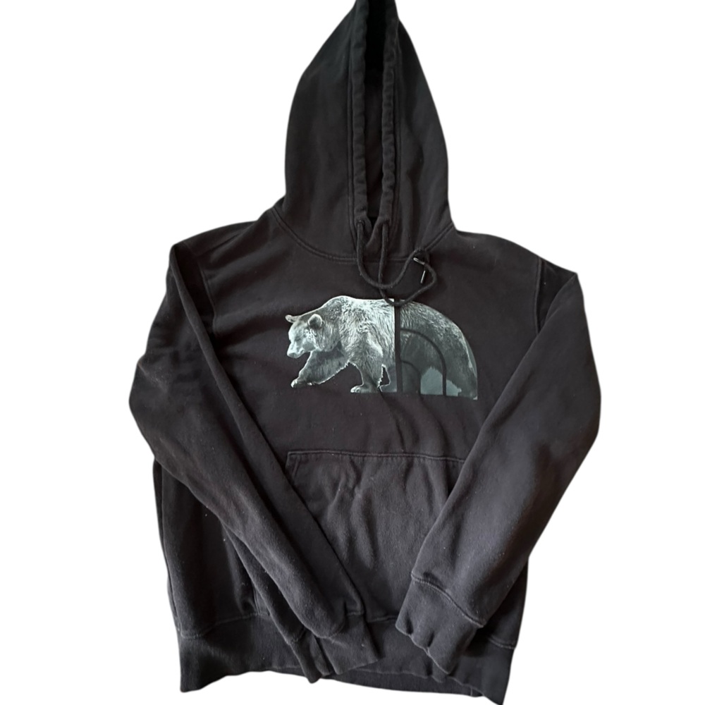 The North Face Black Hoodie with Bear Graphic